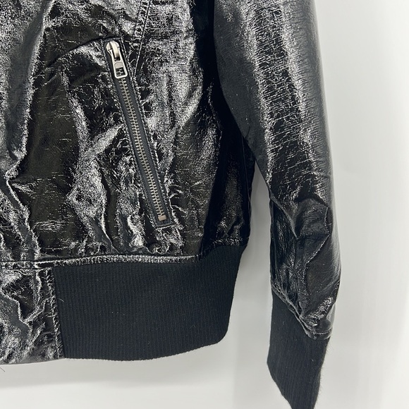 𝅺Rocawear Womens Faux leather Black shiny  1X Retro Vintage Y2K Jacket - Picture 4 of 12